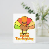 Turkije Schattigee Cartoon Happy Thanksgiving Desi Feestdagenkaart (Staand voorkant)