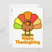 Turkije Schattigee Cartoon Happy Thanksgiving Desi Feestdagenkaart (Voorkant / Achterkant)