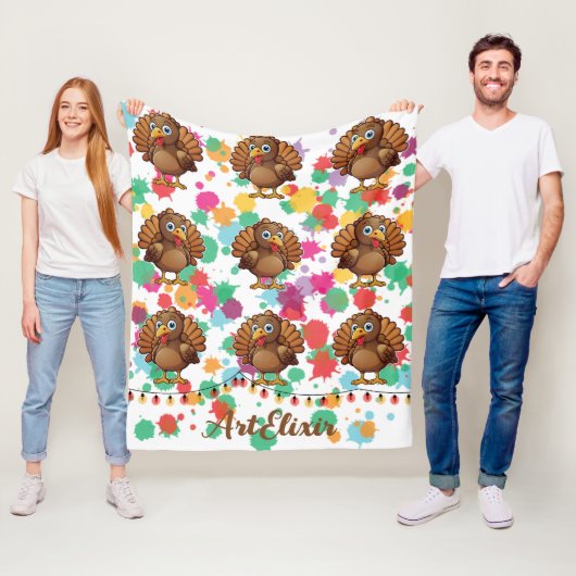 Turkije Schattigee Kawaii Brown Print Fleece Deken (In situ)