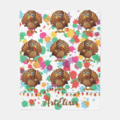 Turkije Schattigee Kawaii Brown Print Fleece Deken (Voorkant)