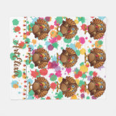 Turkije Schattigee Kawaii Brown Print Fleece Deken (Voorkant (Horizontaal))