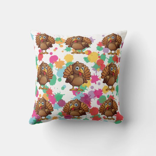 Turkije Schattigee Kawaii Brown Print Kussen (Achterkant)