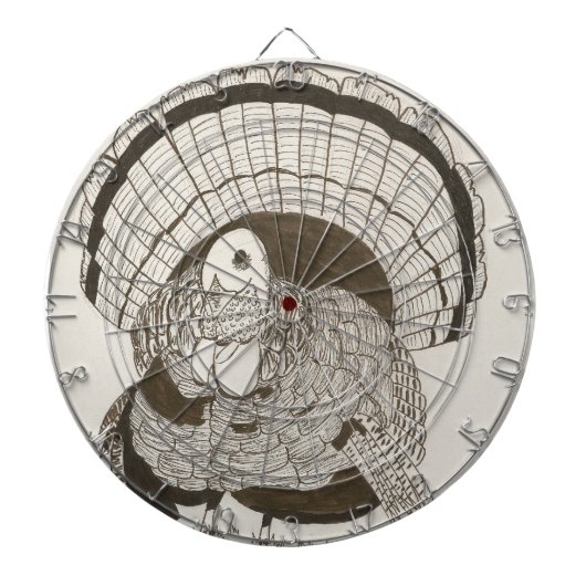 Turkije Sepia Sketch DartBoard Dartbord (Voorkant)