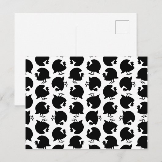 Turkije Silhouettes Pattern Thanksgiving Briefkaart (Voorkant / Achterkant)