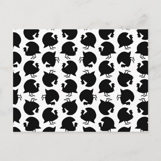  Turkije Silhouettes Pattern Thanksgiving Briefkaart (Voorkant)