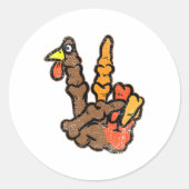 Turkije Skeleton Hand Peace Sign Thanksgiving Day  Ronde Sticker (Voorkant)