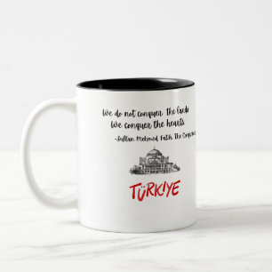 Turkije Souvenir Sultan Mehmet Fatih Citaat Tweekleurige Koffiemok