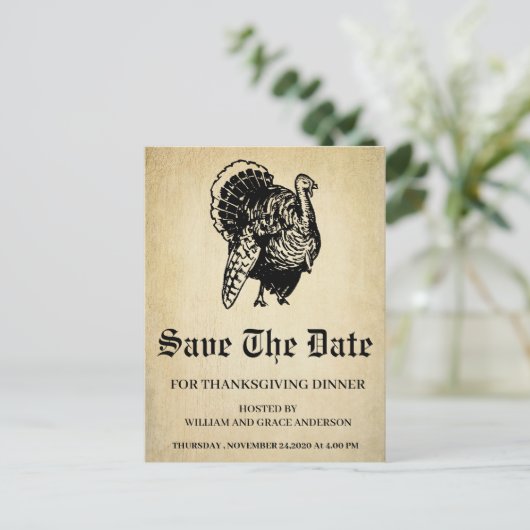  Turkije sparen de Thanksgiving Datum Briefkaart (Staand voorkant)