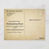 Turkije sparen de Thanksgiving Datum Briefkaart (Achterkant)