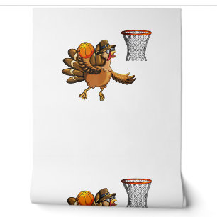 Turkije speelt basketbal hop Thanksgivi Behang
