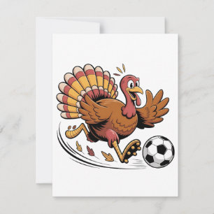 Turkije speelt voetbal Thanksgiving sportliefhebbe Bedankkaart