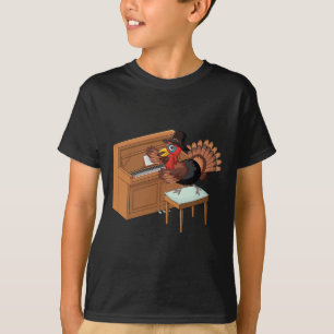 Turkije Spelen Piano Thanksgiving Dag Grappige Her T-shirt