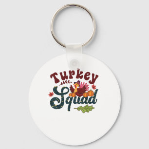Turkije Squad Funny Thanksgiving Day Run Pilgrim G Sleutelhanger