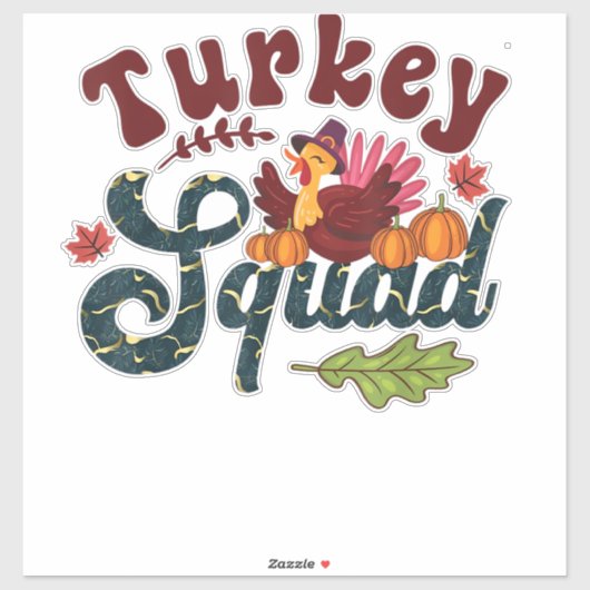 Turkije Squad Funny Thanksgiving Day Run Pilgrim G Sticker (Vel)
