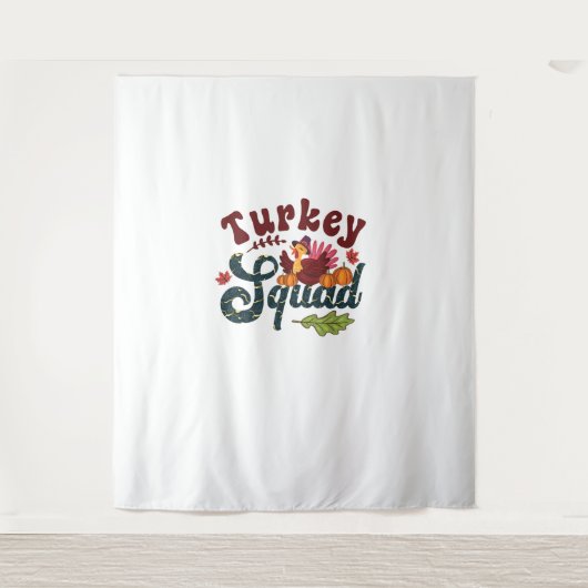 Turkije Squad Funny Thanksgiving Day Run Pilgrim G Wandkleed (Voorkant)