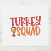Turkije Squad Matching Outfit Turkije Thanksgiving Sparkling Wijnetiket (Enkel label)