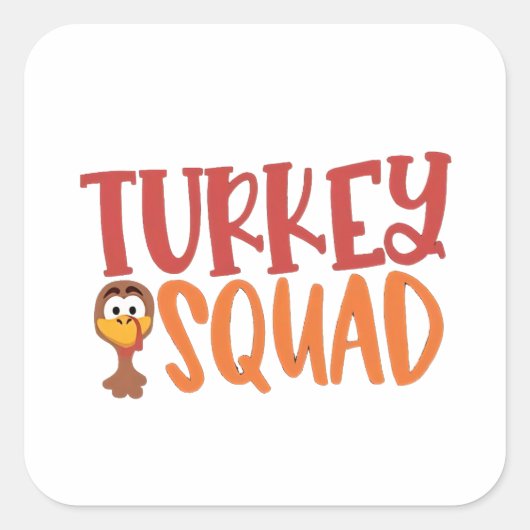Turkije Squad Matching Outfit Turkije Thanksgiving Vierkante Sticker (Voorkant)