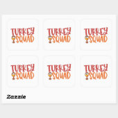 Turkije Squad Matching Outfit Turkije Thanksgiving Vierkante Sticker (Vel)