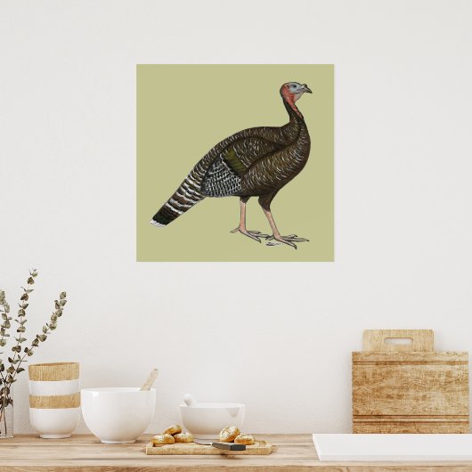 Turkije: Standard Bronze Hen Poster (Keuken)
