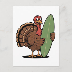 Turkije surfplank Surfen kalkoen Thanksgiving Zee Feestdagenkaart