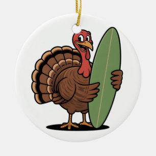 Turkije surfplank Surfen kalkoen Thanksgiving Zee Keramisch Ornament