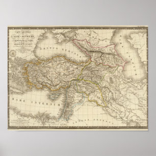 Turkije Syrië-kaart Poster