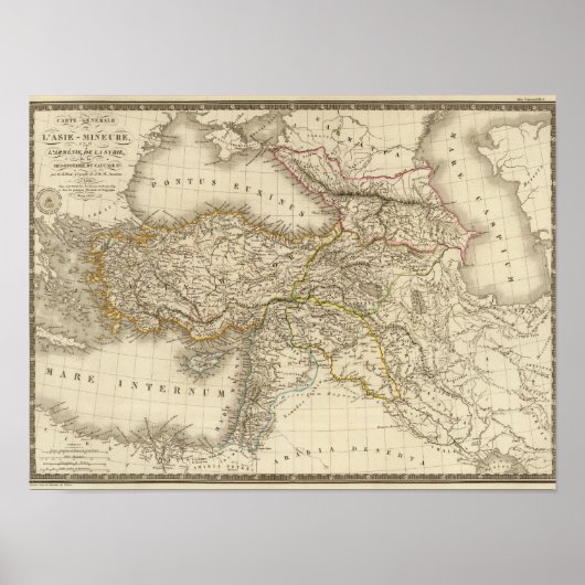 Turkije Syrië-kaart Poster (Voorkant)