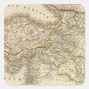 Turkije Syrië-kaart Vierkante Sticker