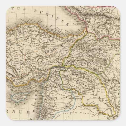 Turkije Syrië-kaart Vierkante Sticker (Voorkant)