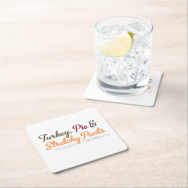 Turkije, taart en rekbare broek kartonnen onderzetters