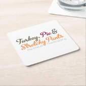 Turkije, taart en rekbare broek kartonnen onderzetters (Schuin)