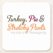 Turkije, taart en rekbare broek kartonnen onderzetters (Voorkant)