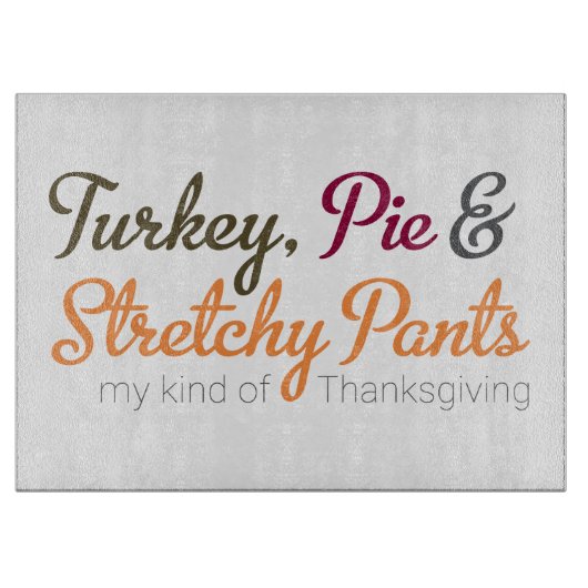 Turkije, taart en rekbare broek snijplank (Voorkant)