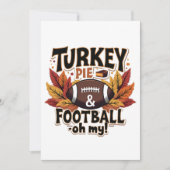 Turkije Taart & Football Oh Mijn Turkije Thanksgiv Kaart (Voorkant)