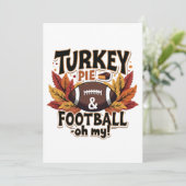 Turkije Taart & Football Oh Mijn Turkije Thanksgiv Kaart (Staand voorkant)