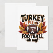 Turkije Taart & Football Oh Mijn Turkije Thanksgiv Kaart (Voorkant / Achterkant)