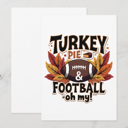 Turkije Taart & Football Oh Mijn Turkije Thanksgiv Kaart (Voorkant / Achterkant)