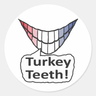 Turkije Teeth Ronde Sticker