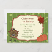 Turkije Thanksgiving 1e Verjaardagsuitnodiging voo Kaart (Achterkant)