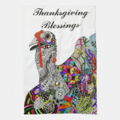 Turkije Thanksgiving Blessings Keuken Handdoek (Verticaal)