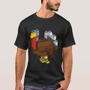 Turkije Thanksgiving Block Brick Building Master B T-shirt