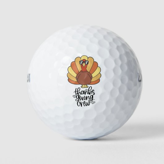 Turkije Thanksgiving crew grappige leuke golfer Golfballen (Voorkant)