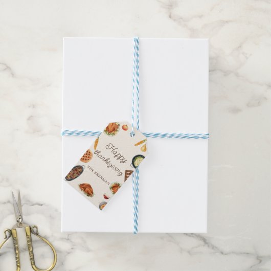 Turkije Thanksgiving Diner Cadeau Labels Cadeaulabel (Met Touw)