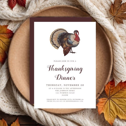  Turkije Thanksgiving Diner Party Kaart