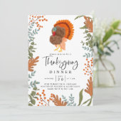 Turkije Thanksgiving Dinner Party Kaart (Staand voorkant)