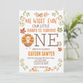 Turkije Thanksgiving Eerste verjaardagsuitnodiging Kaart (Staand voorkant)