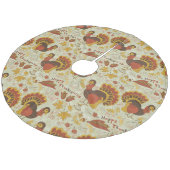 Turkije Thanksgiving Herfst herfstpatroon Fleece Kerstboom Rok (Gekanteld)