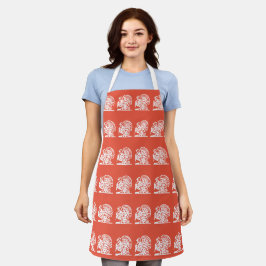 Turkije Thanksgiving Oranje All-Over Print Schort