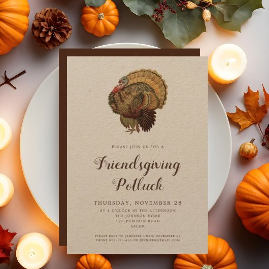  Turkije Thanksgiving Potluck Kaart