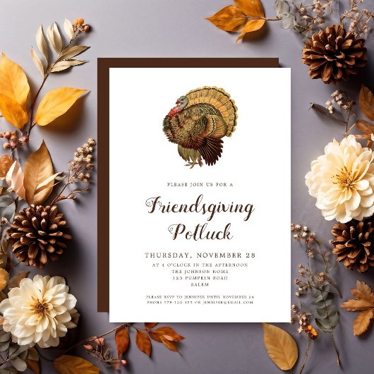  Turkije Thanksgiving Potluck Kaart